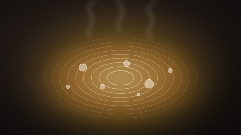 Illustration : surface d'eau chaude et vapeur