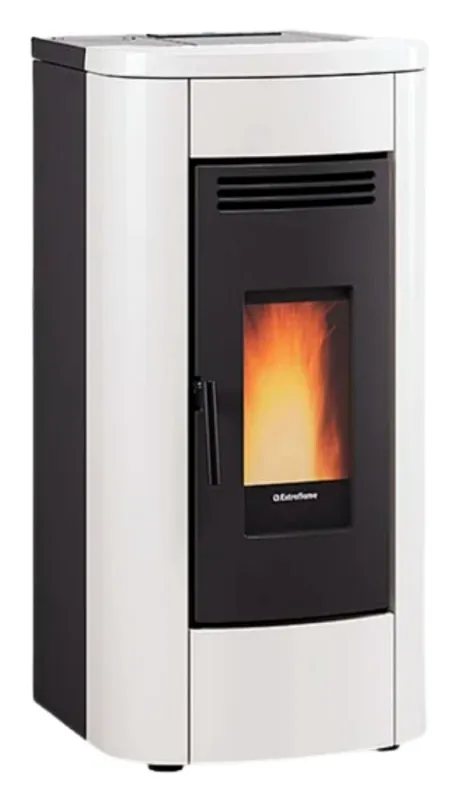 Poêle à granules canalisable - EXTRAFLAME Klaudia Plus 5.0 EVO 8 kW — coloris blanc
