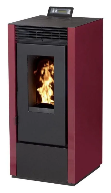 Poêle à granules étanche - INTERSTOVES Marina 14 kW — coloris rouge